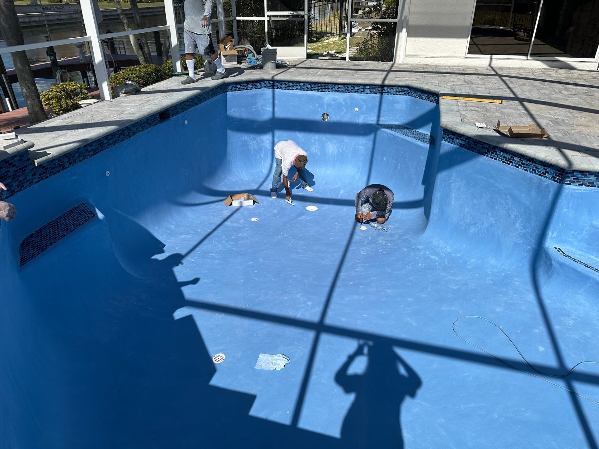 our crew applying the new interior