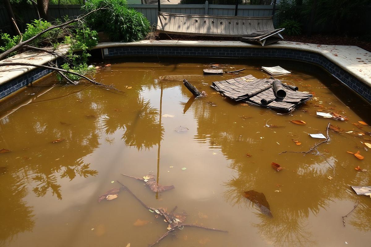 storm debris and contaminated water